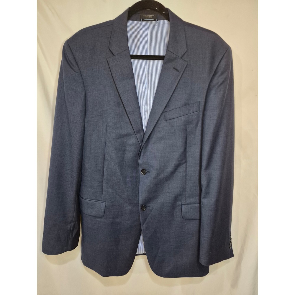 Tommy Hilfiger Mens Blue 100% Wool Two Button Blazer Sport Coat RN 47338